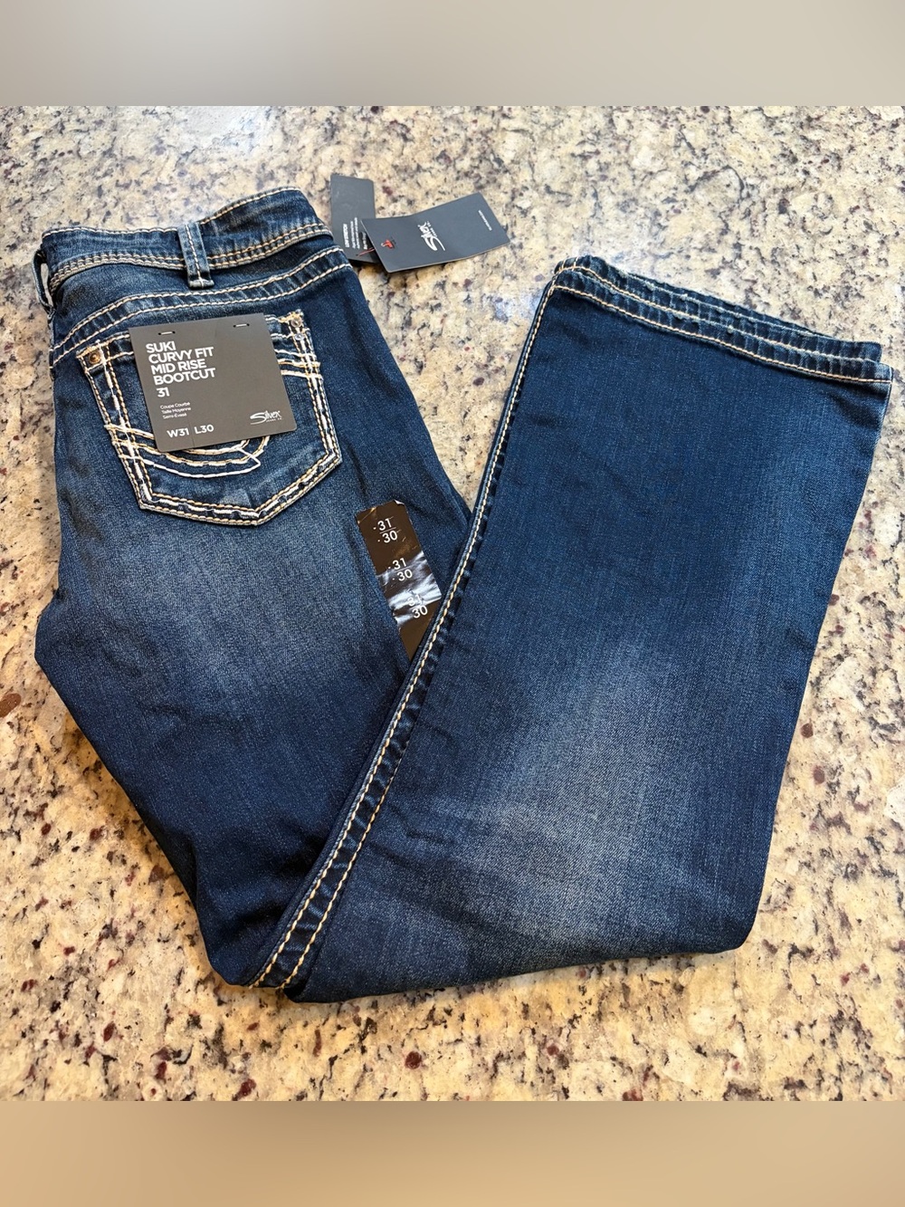 Silver Jeans Dark Blue Curvy Bootcut Jeans